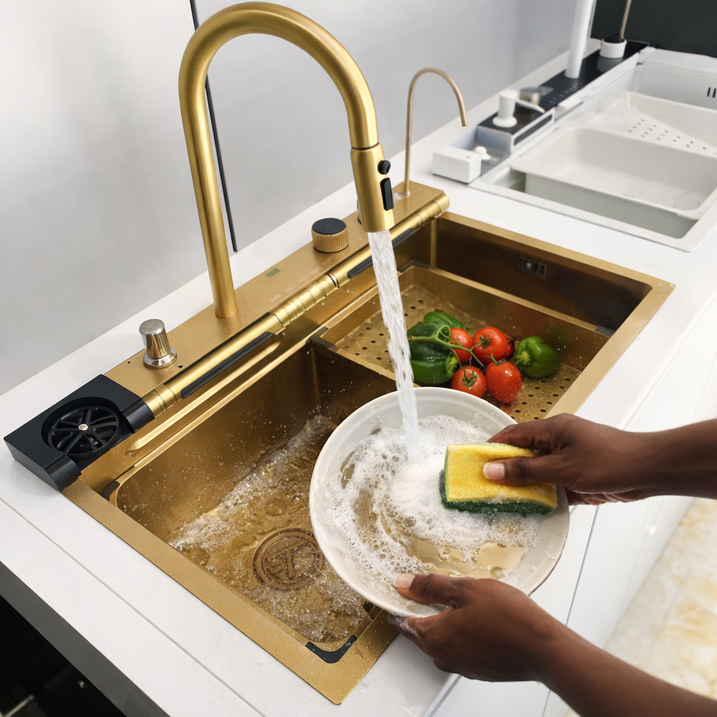EVS 04- Gold Sink with Faucet - Image 3