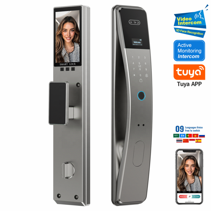 3d Face Recognition Smart Door Lock With Camera Fingerprint Security Automatic Smart Lock