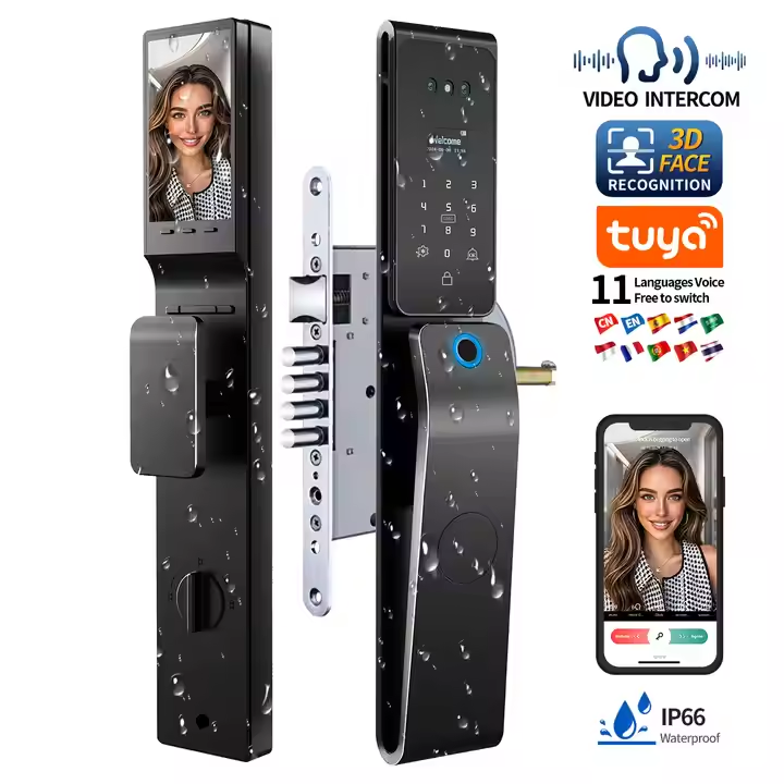 3d Face Recognition Smart Door Lock With Camera Fingerprint Security Automatic Smart Lock