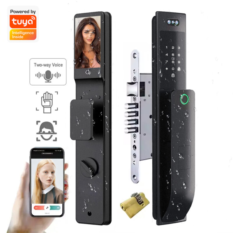 Waterproof Israel Home Tuya 3D Face Recognition Digital Lock Biometric Fingerprint Smart Door Lock Israel Lock Body Intercom