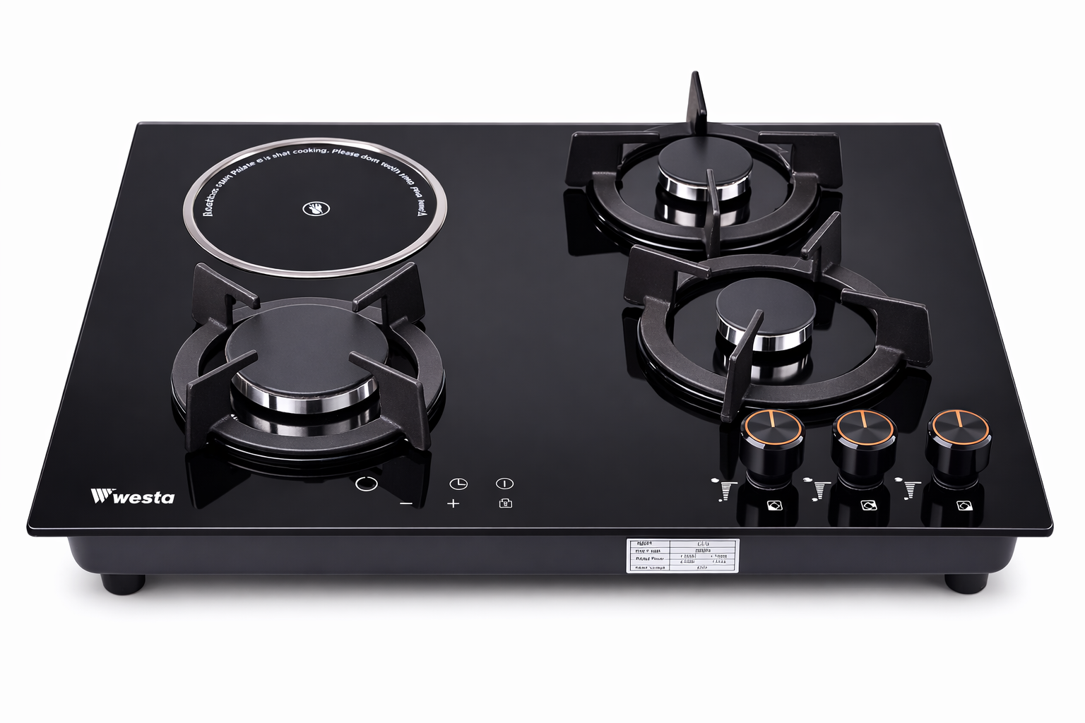 3 Gas + 1 Electric Combined Hob round design