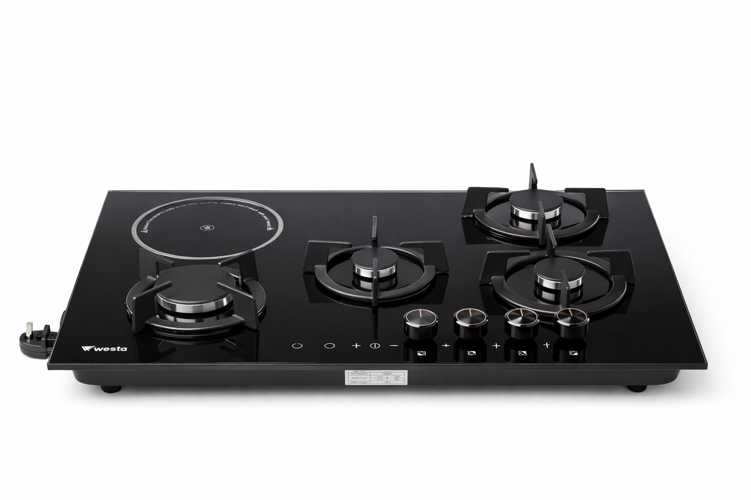 3 Gas + 1 Electric Combined Hob round design
