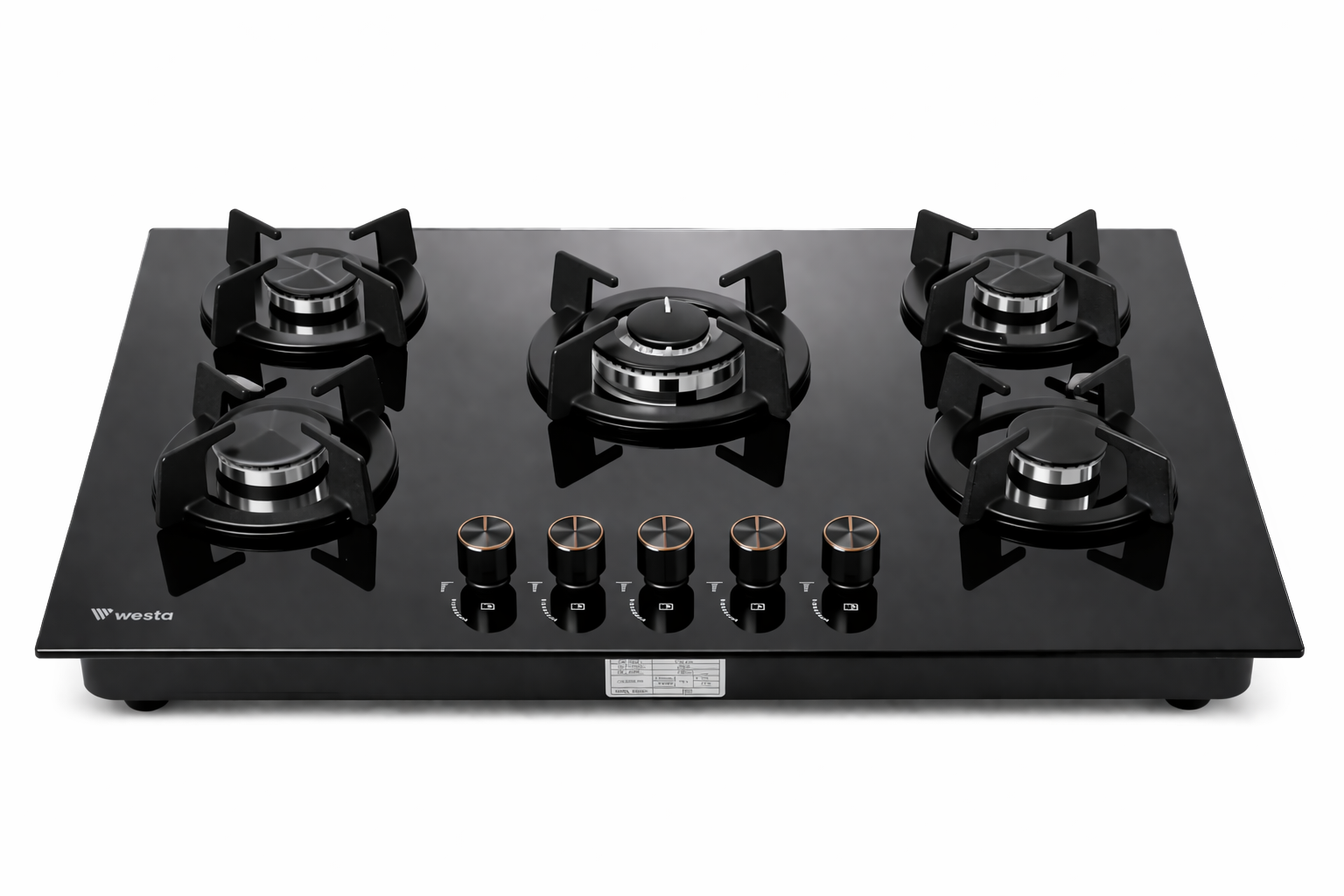 5 Burner Gas Hob Square Design