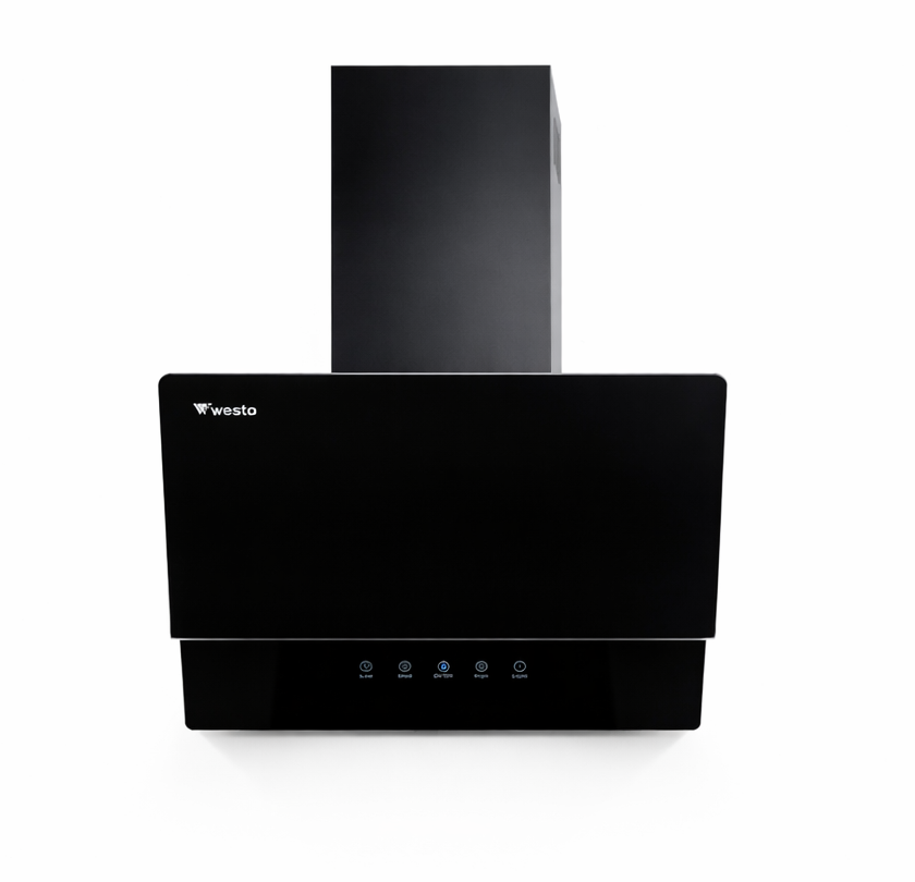 H600-CX02S 60cm Black Glass Range Hood