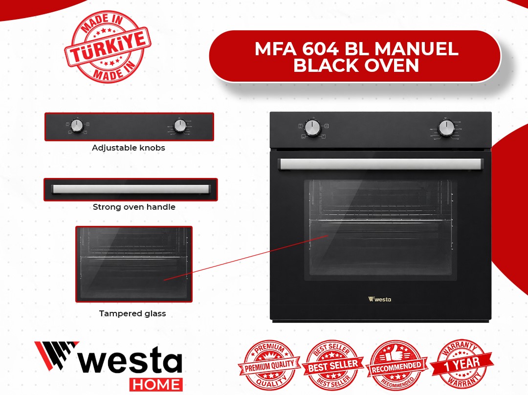 MFA 604 BL Manuel Black Oven - Image 3