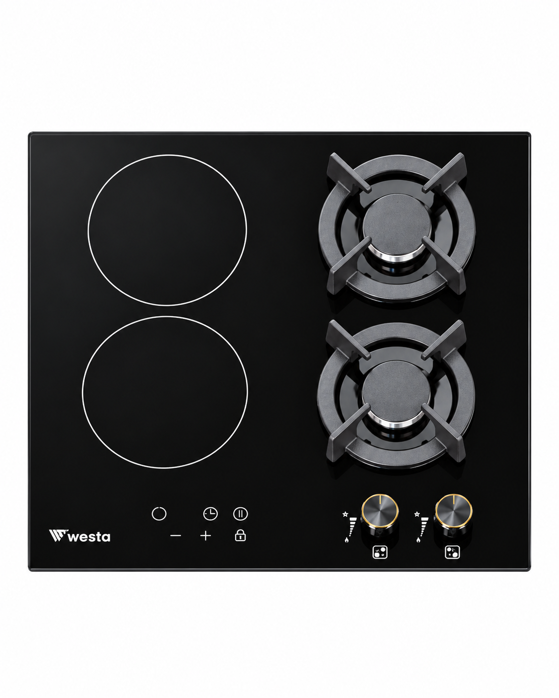 2 Gas + 2 Electric Combined Hob - Westa Home built in electric hob