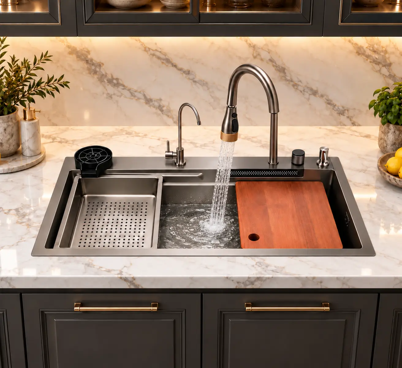 Grey Multifunctional Workstation Sink - Westa Home Grey Multifunctional Workstation Sink - Image 4