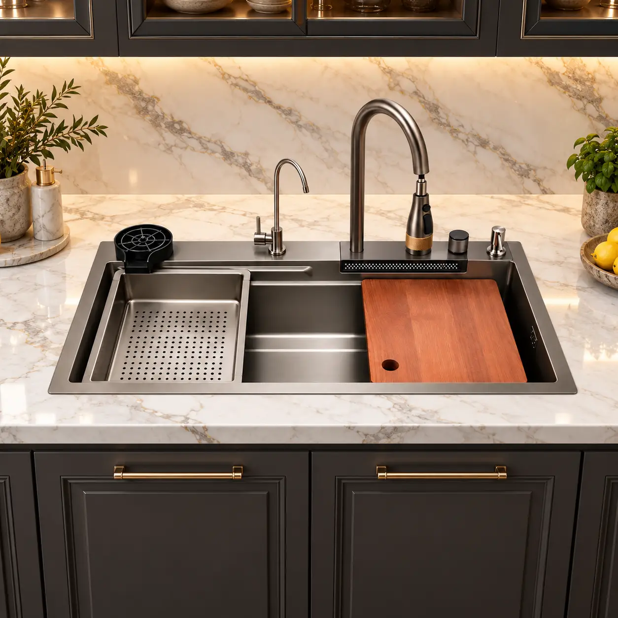 Grey Multifunctional Workstation Sink - Westa Home Grey Multifunctional Workstation Sink - Image 3