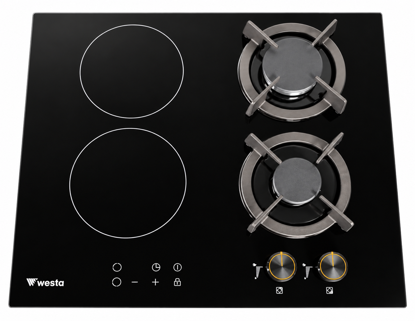 2 Gas + 2 Electric Combined Hob