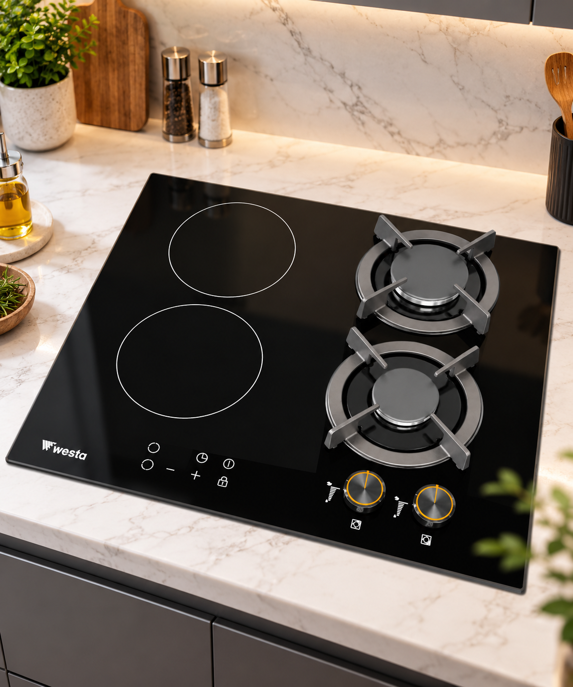 2 Gas + 2 Electric Combined Hob - Image 4