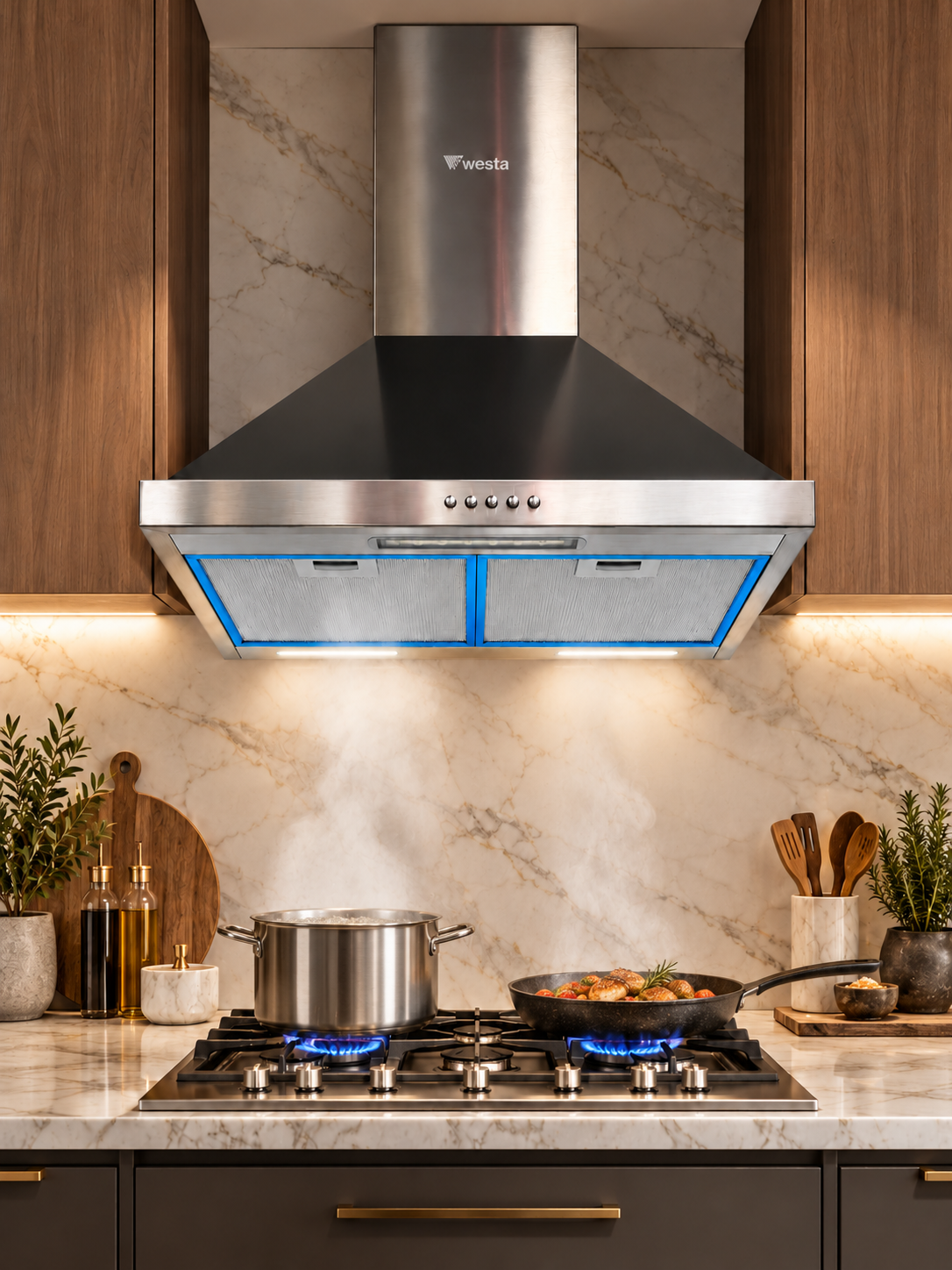 60cm Glass Range Hood - Westa Home 60cm Glass Range Hood - Image 2